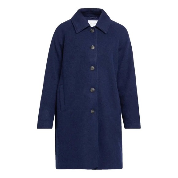 American Vintage Jackets & Blazers - $495 American Vintage Navy Blue Wool Coat Oversized Collar Button Front XS S